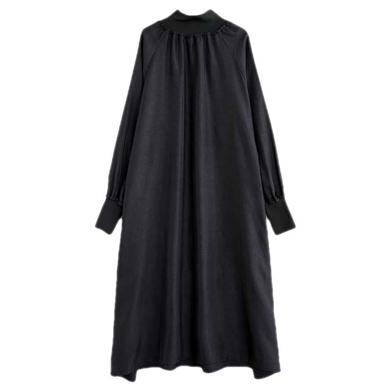 Autumn new Korean version oversized fashionable high neck slimming casual loose fitting long dress