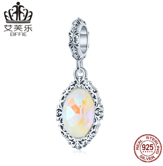 Avelle Original S925 Sterling Silver Fairy Tale Town Magic Mirror Pendant Bracelet Simple Zircon Mirror Pendant Accessories